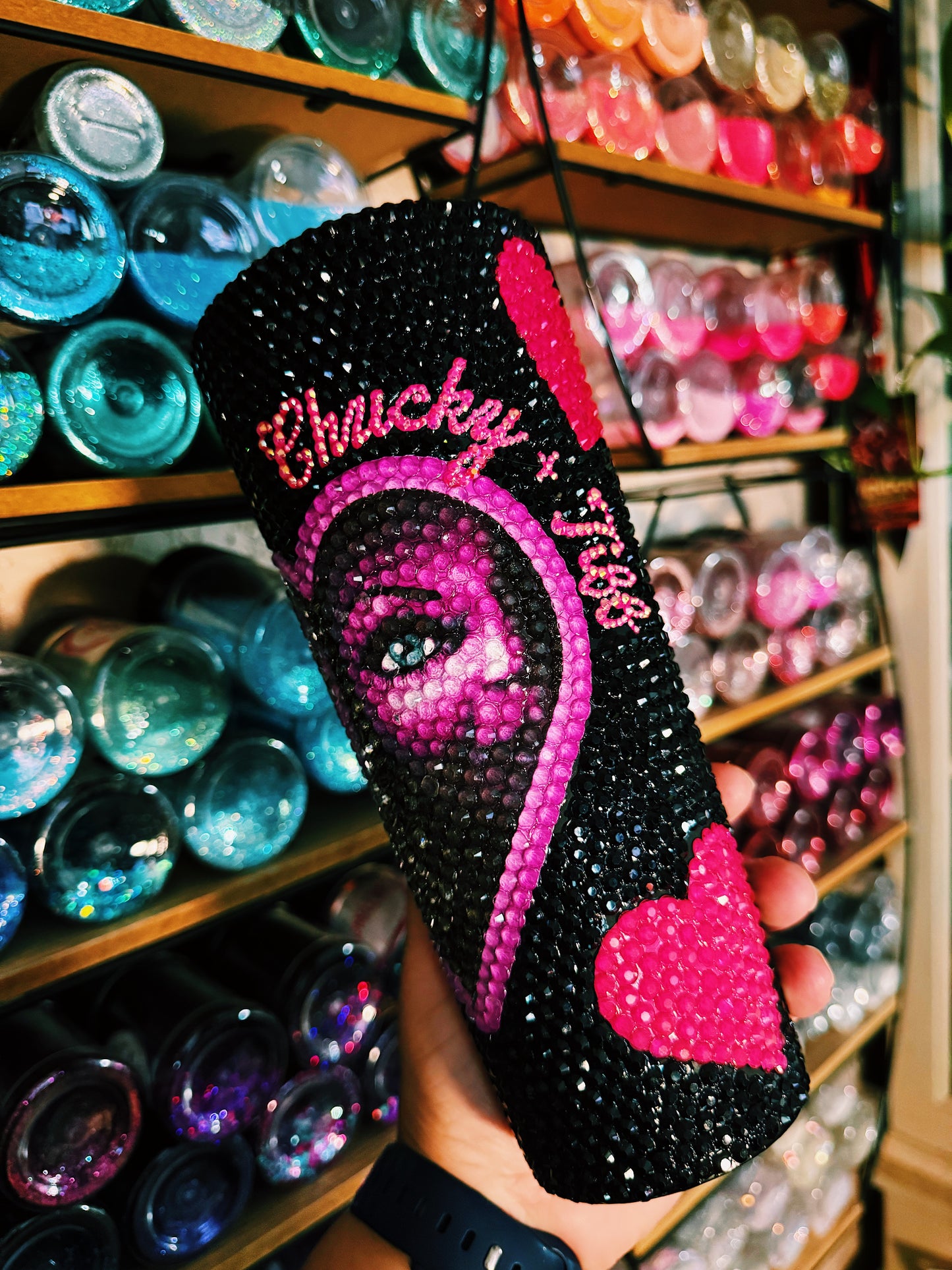 Glowing Chucky & Tiff Blinged Tumbler