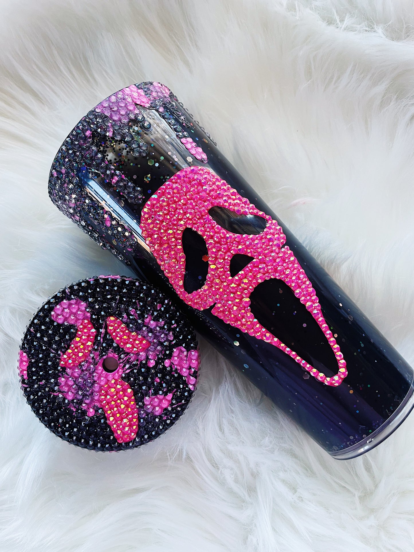 Blinged Pink Ghostface Snowglobe