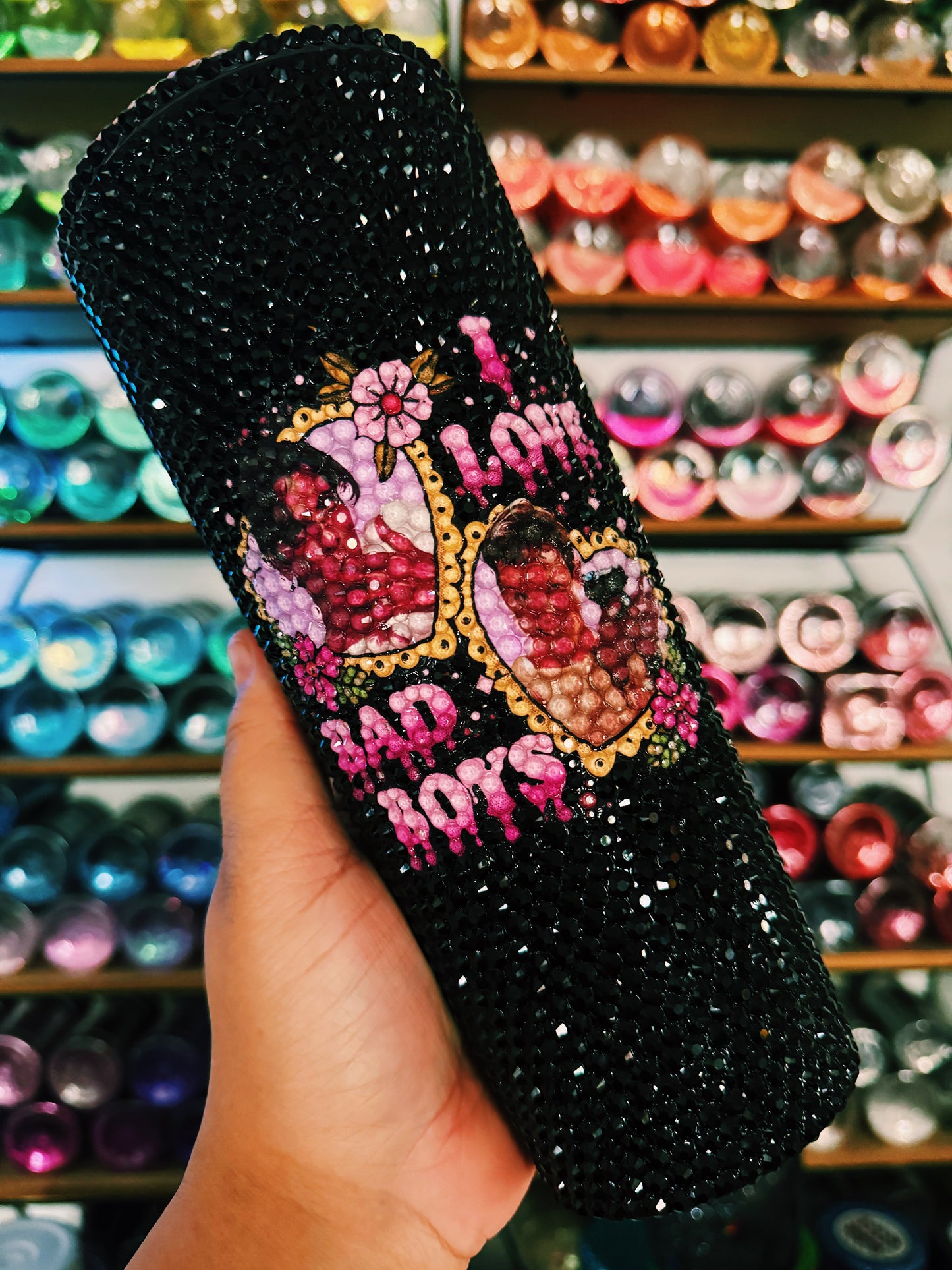 I Love Bad Boys Blinged Tumbler