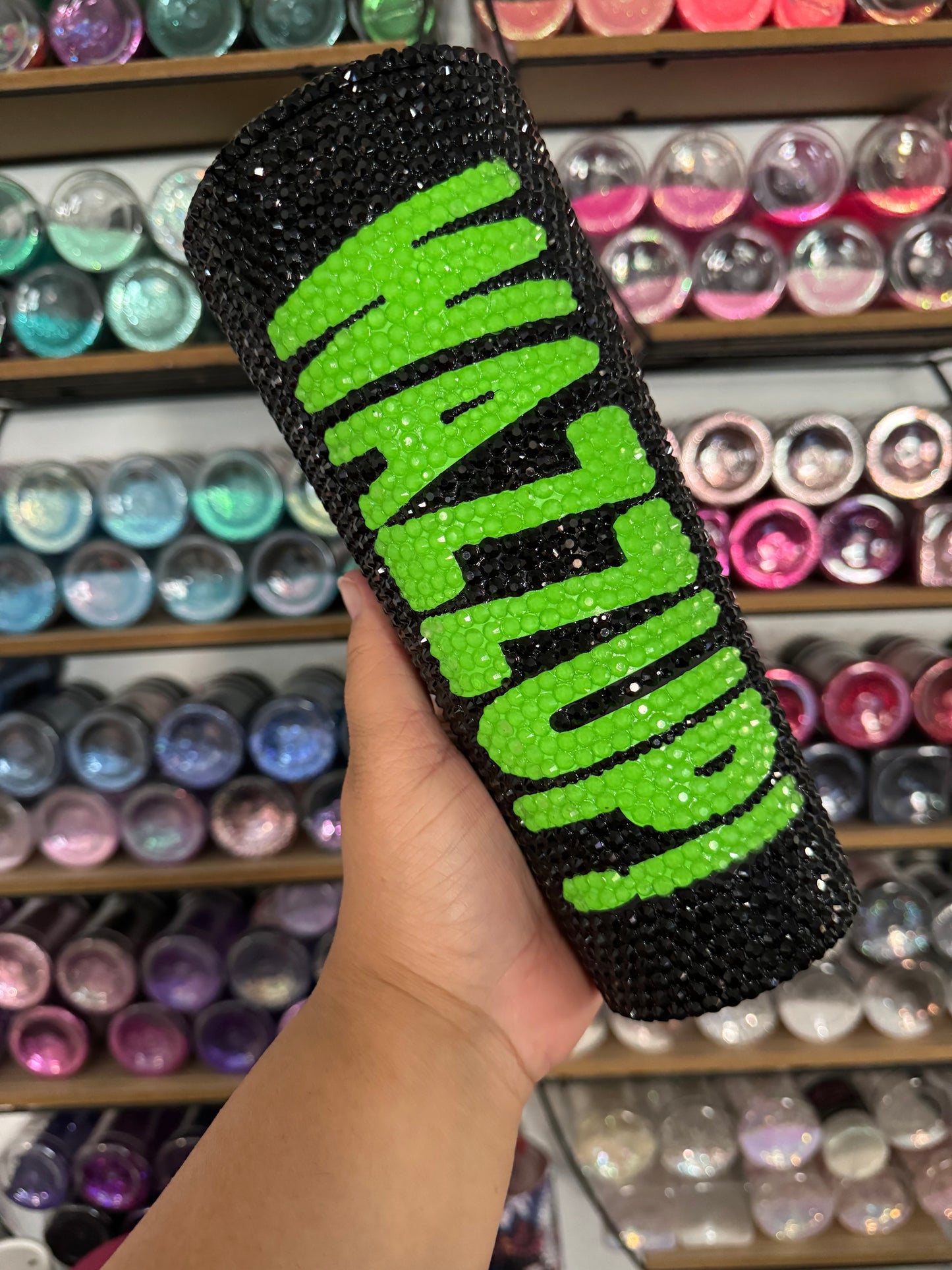 Glowing Wazzup! Blinged Tumbler