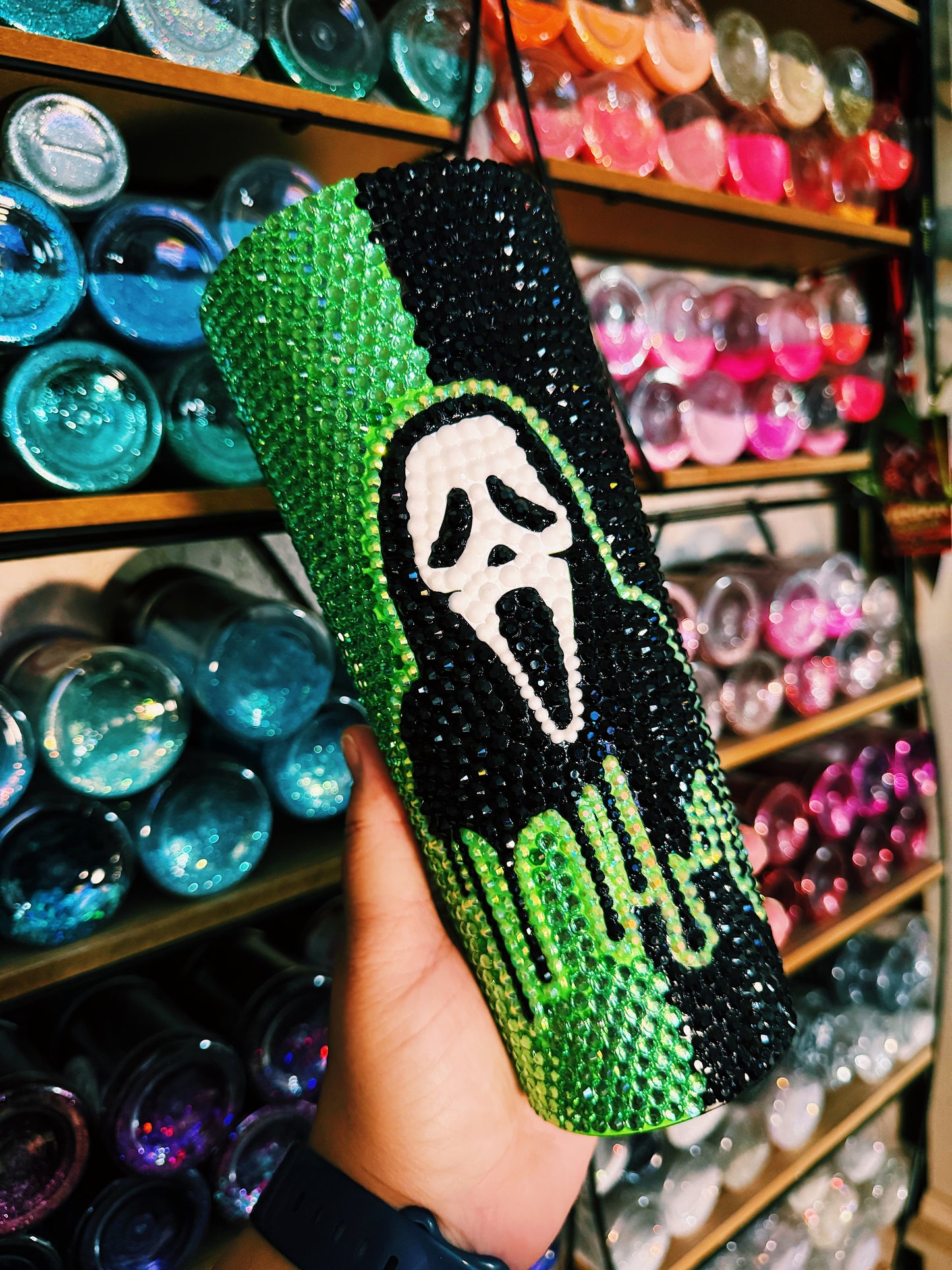 Drippy Ghostface Blinged Tumbler