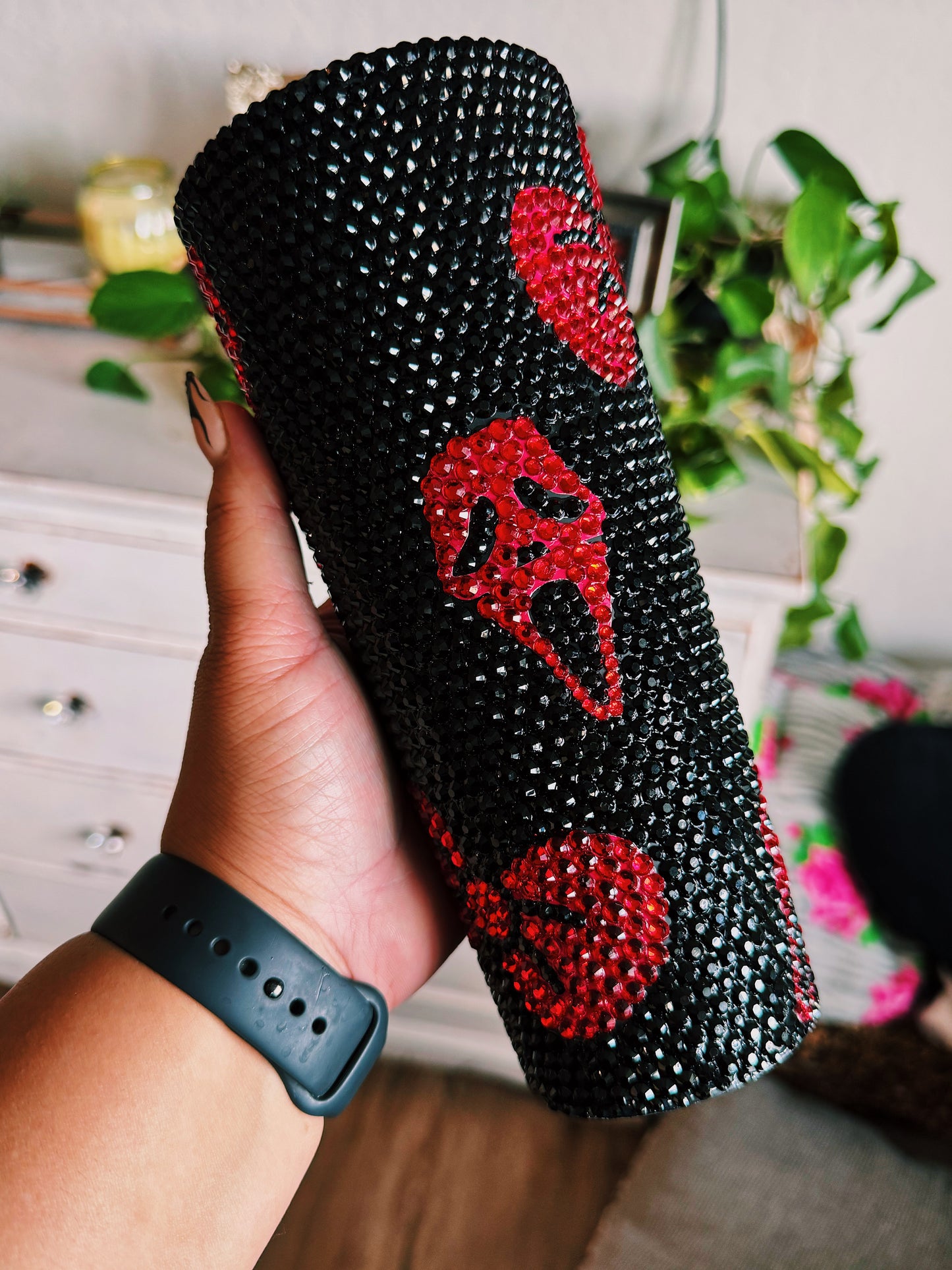 Screaming Kitty Blinged Tumbler
