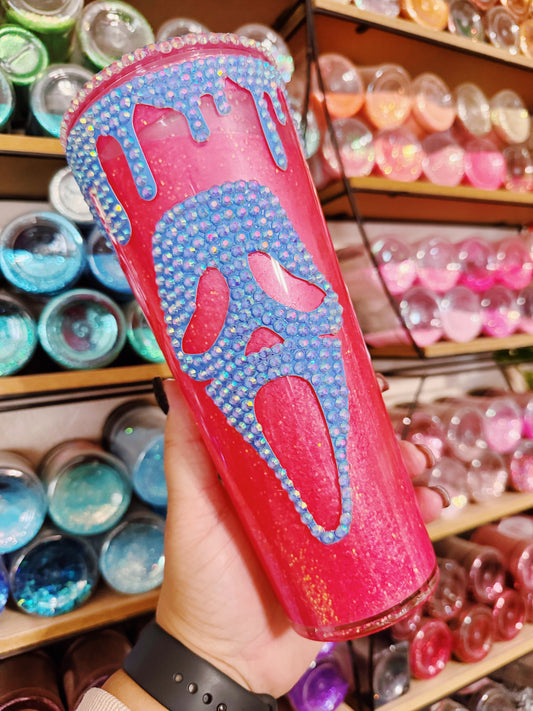 Pink Ghostface Snowglobe Tumbler