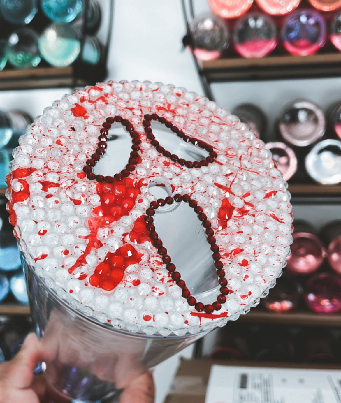 Blinged White Ghostface Snowglobe